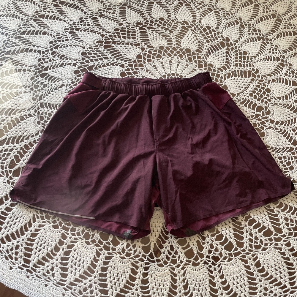 Lululemon burgundy shorts, size Large, great condition